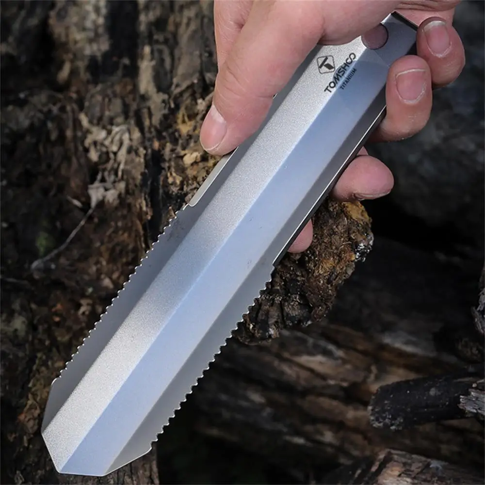 TOMSHOO Titanium Shovel Serrated Trowel Portable Outdoor Camping Survival Tool Ultralight Hiking Gardening лопата для выживания