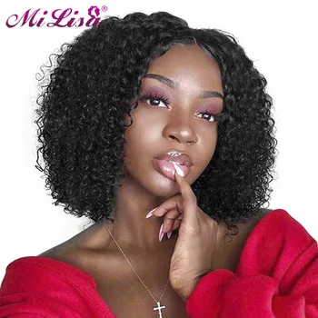 

Pixie Cut Wig Afro Kinky Curly Wig Brazilian Short Curly Human Hair Wigs Mi Lisa Jerry Full Wigs For Women Remy Free Shipping