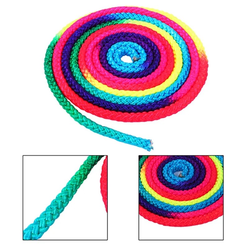 Rainbow color Gradual Change Artistic Gymnastics Rope Training Competition Special Gymnastics Ribbons Professional Sport Rope