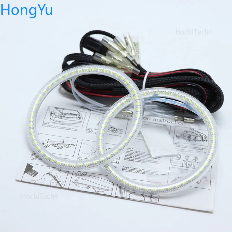 Buy For Hyundai Tiburon coupe 1996 1997 1998 1999 Super Bright white color 3528 SMD led Angel Eyes kit daytime running light DRL