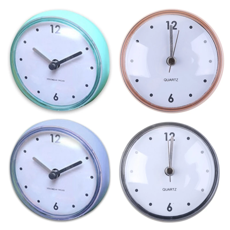 Bathroom Waterproof Wall Hanging Suction Cup Clock Simple Design Wall Watch for Home Bedroom Living Room Decorations Timing Equi