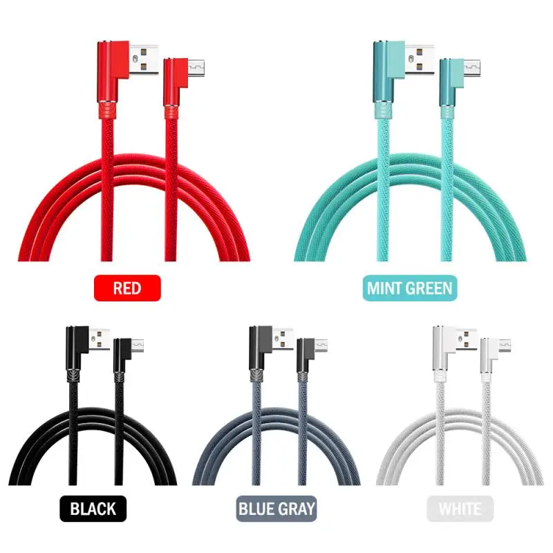 Кабель Micro USB для быстрой зарядки мобильных телефонов двойной локоть 90 градусов
