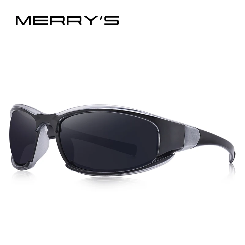 MERRYS Дизайнерские Мужские поляризационные уличные спортивные солнцезащитные очки, мужские очки, очки для вождения, защита от уф400 лучей, S9027 - Цвет линз: C04 Silver