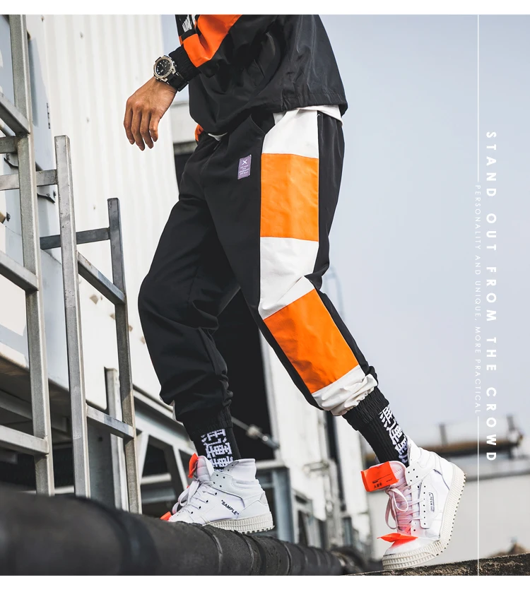 Sweatpants Men Joggers Harem Pants Mens Patchwork Streetwear Hip Hop Track Pants Korean Trousers Male