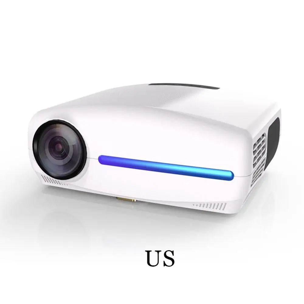 US S2 Wifi 4K Full HD 1080P светодиодный проектор Android 9,0 Портативный Умный домашний кинотеатр видео проектор с цифровой коррекцией трапецеидального ключа - Цвет: US
