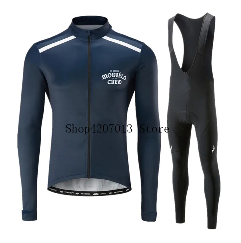 MORVELO TEAM велосипедная майка, велосипедные штаны, набор, Ropa Ciclismo, мужская одежда с длинным рукавом, Осенний трикотаж для велосипедистов, одежда для Майо