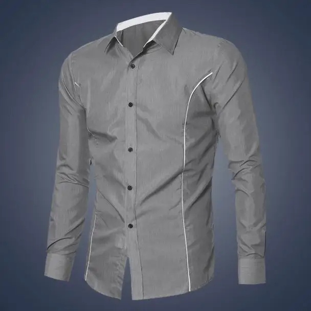 Fashion Mens Luxury Casual Dress Shirt Stylish Slim Fit Long Sleeve Men Shirts