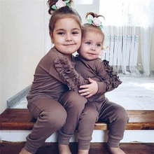 2pcs Toddler Baby Girls Kids Cotton Sets Autumn Winter Cotton Warm T-shirt Tops+Long Pants Leggings Outfit Clothes Set