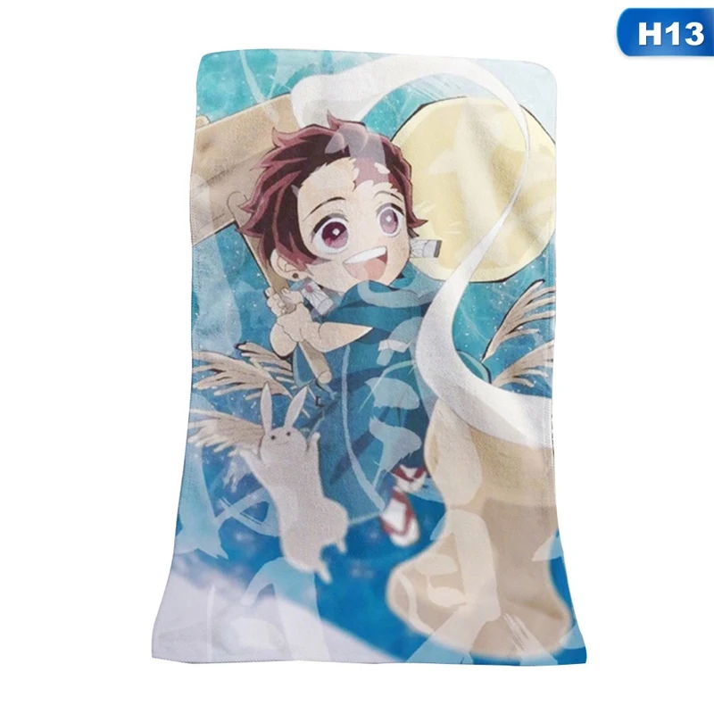 Банное полотенце, банное, аниме, Demon Slayer, Kimetsu No Yaiba, сделай сам, на заказ, для ванной комнаты, пляжное полотенце из микрофибры, полотенце для лица, мочалка, 35*70 см