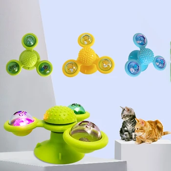 

Windmill Cat Toy Funny Turntable Teasing Pet Toy Scratching Tickle Cats Hair Brush Cat Toys Interactive Puzzle Smart Cat Toys 1A