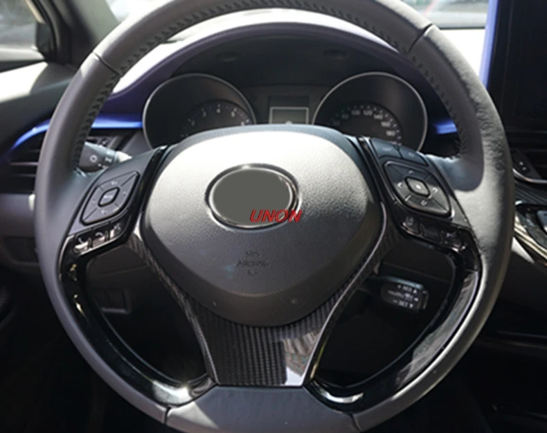 Настоящее углеродное покрытие рулевого колеса для Toyota C-HR CHR стайлинга автомобилей