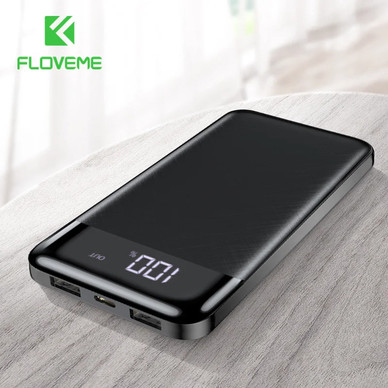 FLOVEME 10000 мАч портативное зарядное устройство для быстрой зарядки тонкий внешний