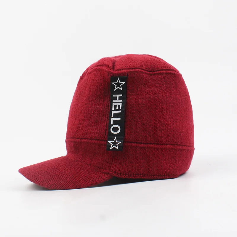 Модные новые мужские зимние шапочки Skullies, шерстяная вязанная шапка, шапка, Толстая теплая унисекс зимняя шапка