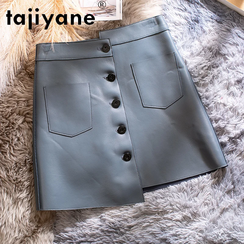 

Tajiyane Skirts Womens Real Sheepskin Summer Skirts Woman Cloth Genuine Leather Skirt Women Pencil Skirt Mujer Faldas TN2242