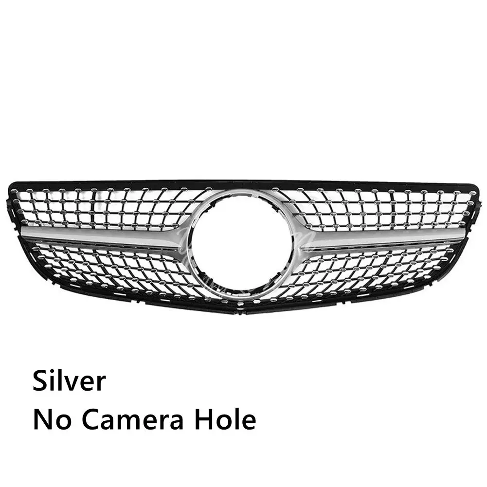 Алмазный гриль для Mercedes-Benz E Class W207 C207 Coupe решетка рестайлинг-16 - Цвет: Silver No Hole
