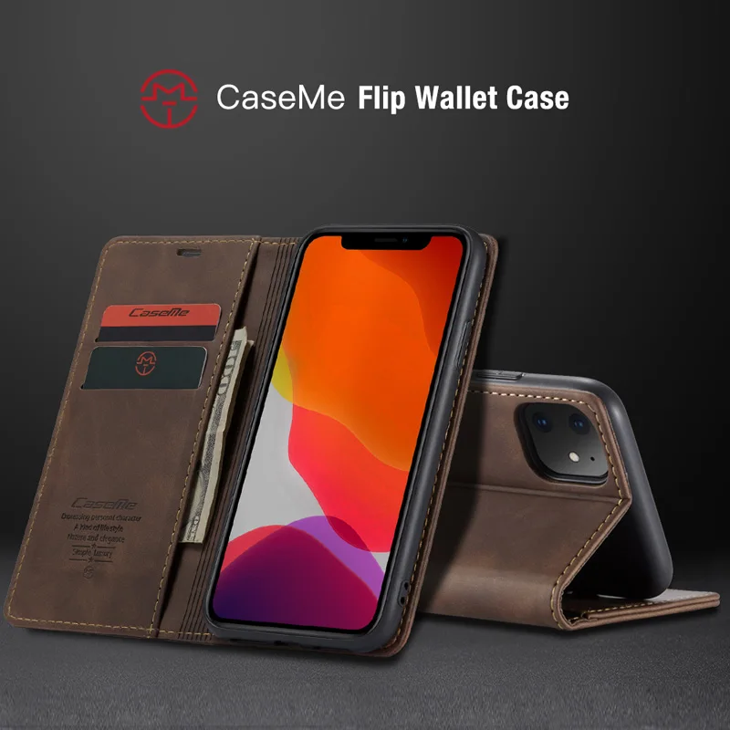 

Flip Wallet Leather Case For iPhone 11 Pro Max 360 Full Cover Armor Card Slots Stand Bag for iPhone 7 8 Plus X Xs Max Retro