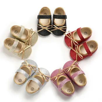

Princess Bow Newborn Baby Girls Shoes Cute Sequin Prewalker Sneakers Toddler Infant Moccasins Soft Sole Shoes First Walkers
