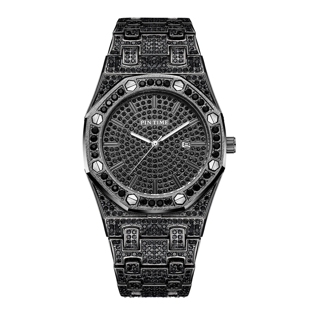 Новинка, мужские часы, Топ бренд, Роскошные, Iced Out часы, золото, алмаз, часы для мужчин, квадратные Кварцевые водонепроницаемые наручные часы, Relogio Masculino