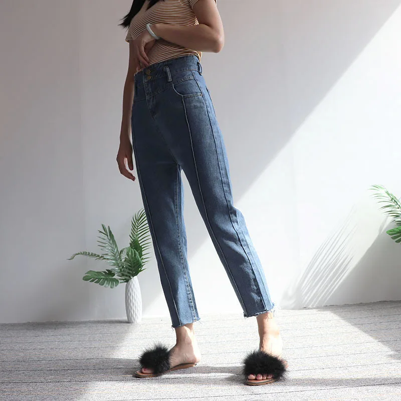 Джинсы для женщин в стиле бойфренд мама с высокой талией для мам bootcut Women mujer jean femme свободные дамские шаровары джинсовые брюки tejanos