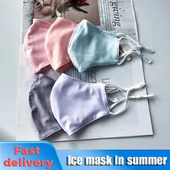 

2pcs Summer Thin Ladies Ice Silk Masks Dustproof And Breathable Double-sided Ice Silk Reuse Fast Delivery Adult Mask
