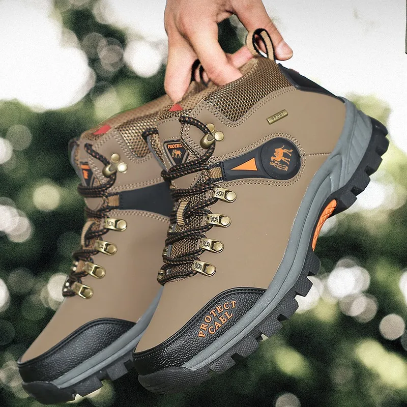 

2019 Outdoor Hiking Shoes Men Waterproof Hiking Boots Warm High Top Mountain Climbing Camping Shoes Trekking Hunting Footwear 46