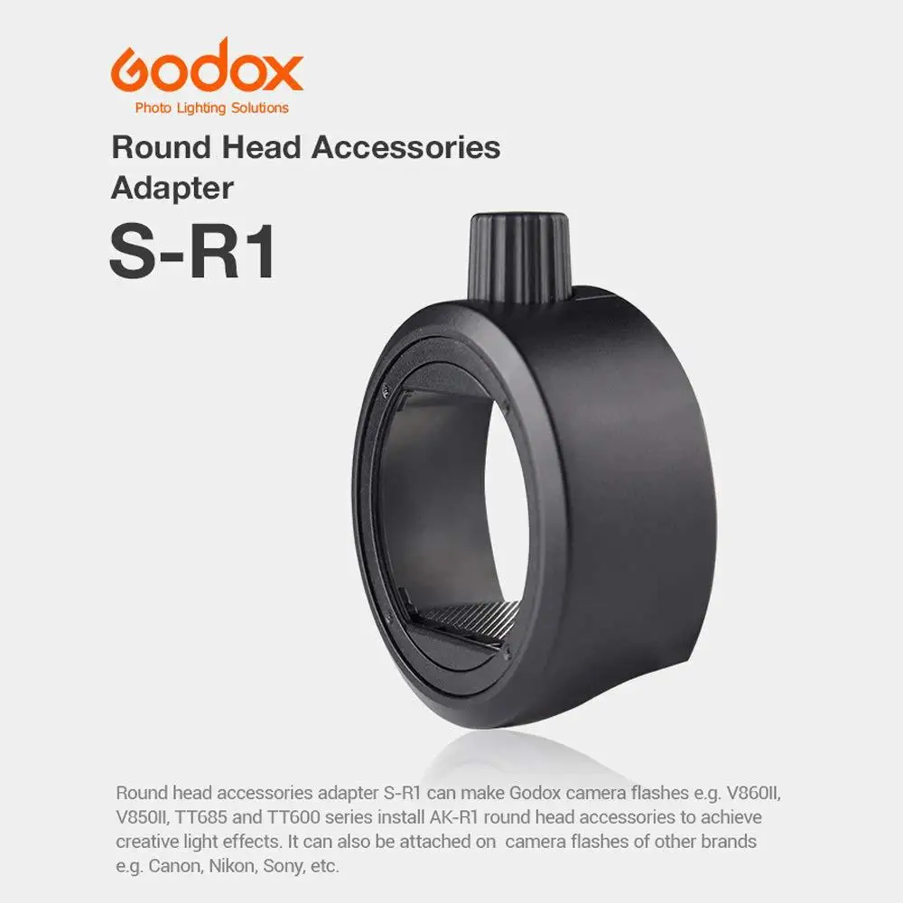 

DSstyles Godox S-R1 Flash Speedlight Adapter AK-R1 Adapter Ring for Godox TT685 V860II V350 TT600 for Yongnuo Canon Nikon Sony