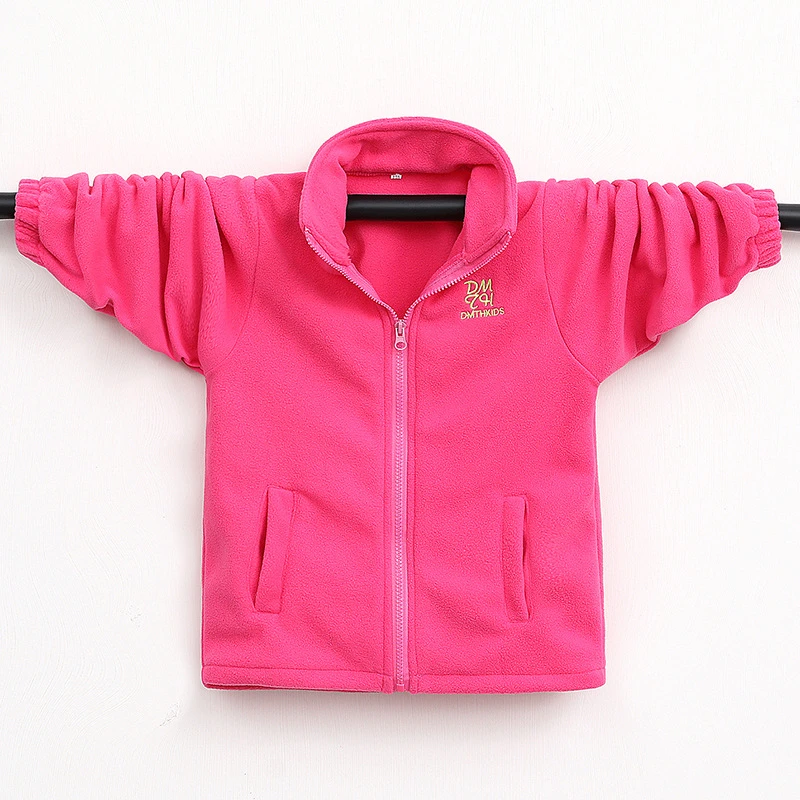 New Warm Polar Fleece Jackets For Girls Winter Autumn Waterproof Windbreaker Kids Coat 2pcs hooded Child Outerwear clothes