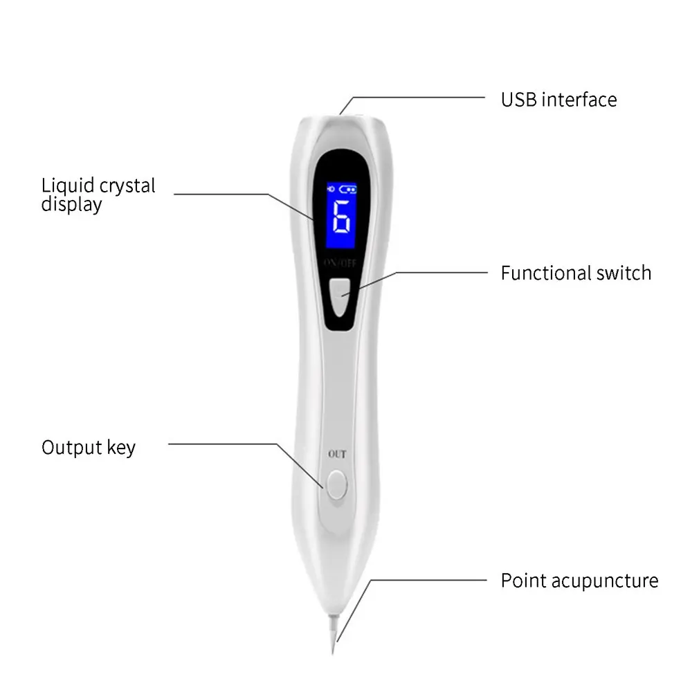 Портативный ЖК-экран для зарядки удаляет крот ручка красота сканирующий измеритель пятна маленькая белая точечная Ручка микро-развертка ручка
