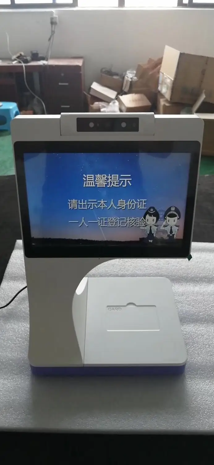 

visitors check in /out management system 10.1'' inch dual touch screen ID OCR facial recognition device