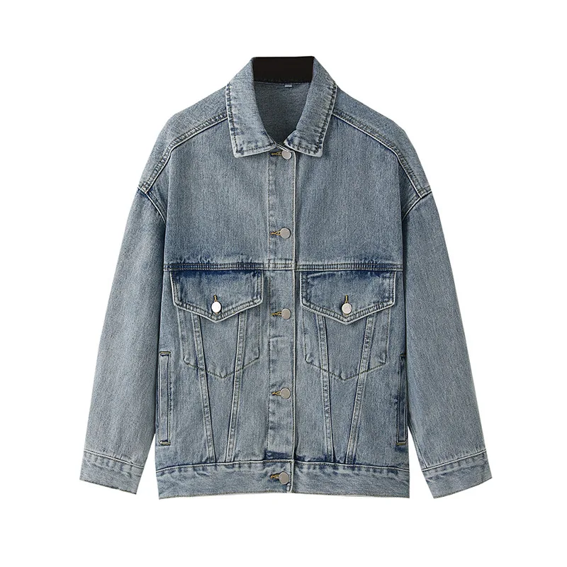 

Jeans Coat Women's Loose-Fit Korean-style Versatile 2019 Spring, Autumn And Winter New Style Online Celebrity Sand Washing Cowbo
