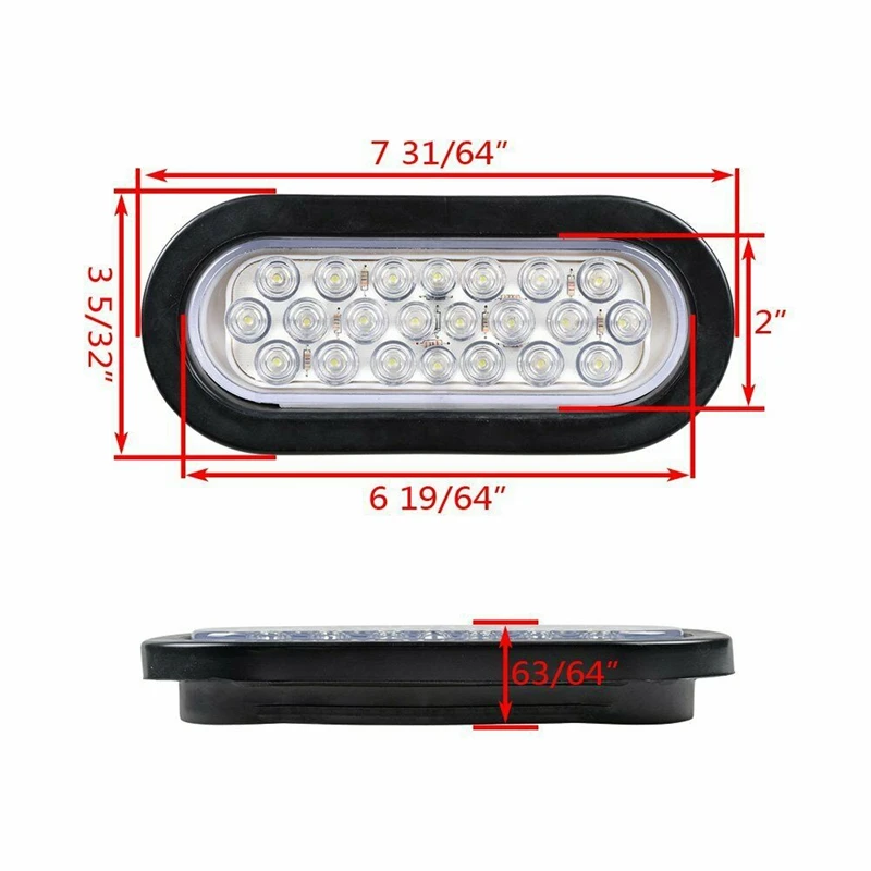 Комплект из 2 предметов для детей от 6 дюймов овальная белая 22 СВЕТОДИОДНЫЙ грузовик задний фонарь прозрачный для габаритных огней Свет для грузовика, трейлера Предупреждение свет