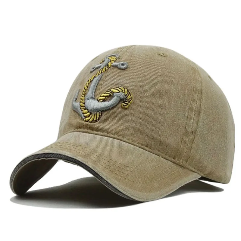 Помытая хлопковая Повседневная бейсбольная кепка с якорем Snapback шляпа для мужчин и женщин ретро летняя хип-хоп облегающая Кепка s бейсболка Hombre Bone