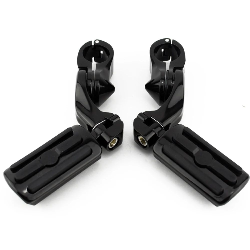 Style 2 Мотоцикл черный шоссе подножки 1,25 ''защита двигателя Crash Bars зажим для подножки крепление педали для Harley Sportster Dyna Chopper - Цвет: Style 2