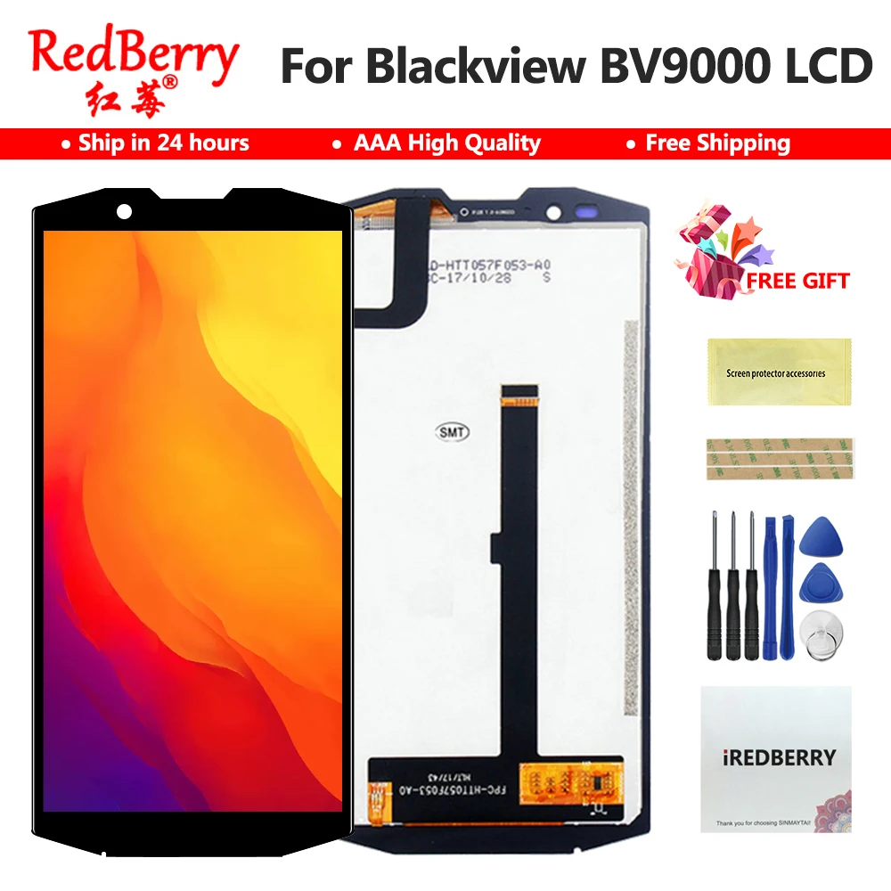 

Redberry For Blackview BV9000 BV9000 Pro LCD Display+Touch Screen Assembly Repair Part 5.7" Replacement Phone Accessory+Tools