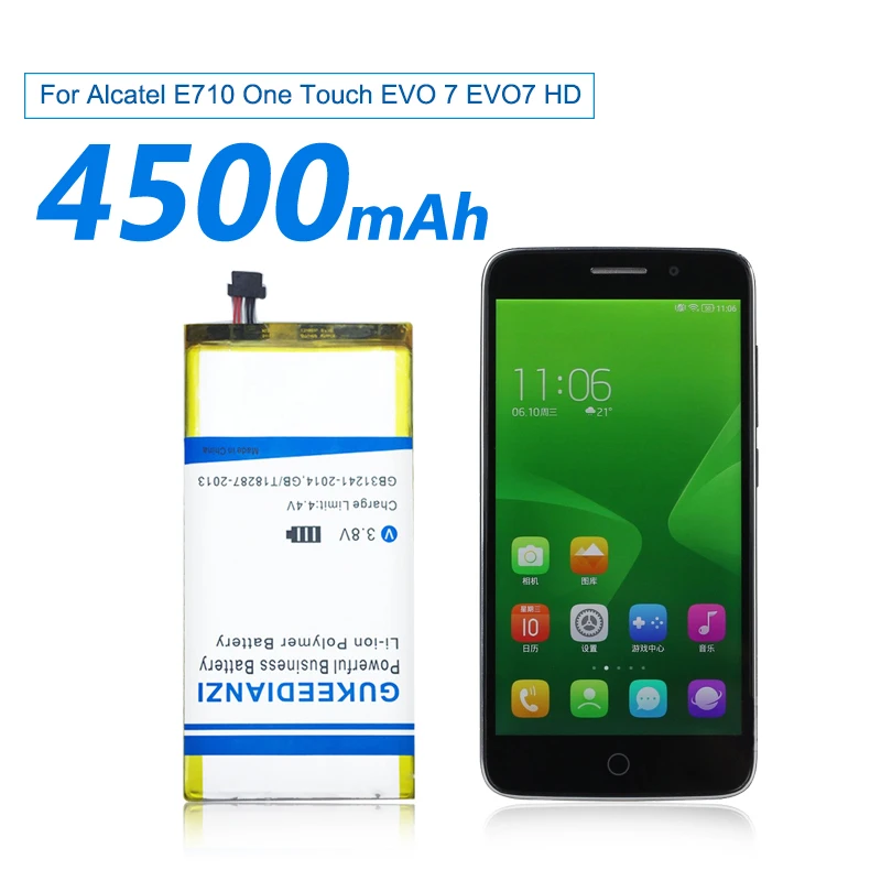 GUKEEDIANZI TLP041B2 планшет литиевая запасная батарея для Alcatel E710 One Touch EVO 7 EVO7 HD 4500 мАч литий-полимерная батарея