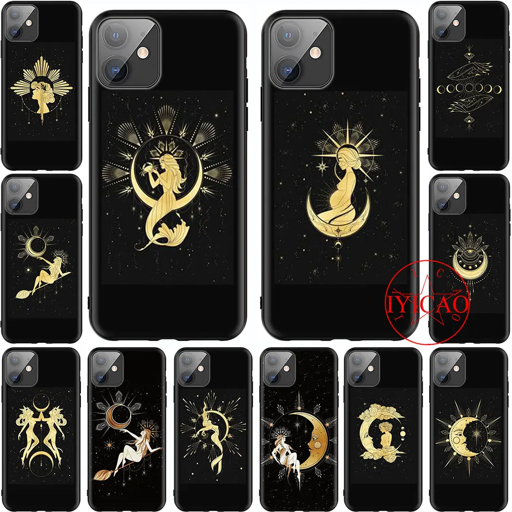 Художественный Мягкий силиконовый чехол для телефона Moon girl iPhone 5 6 7 8 11 5S 6s Plus 7Plus
