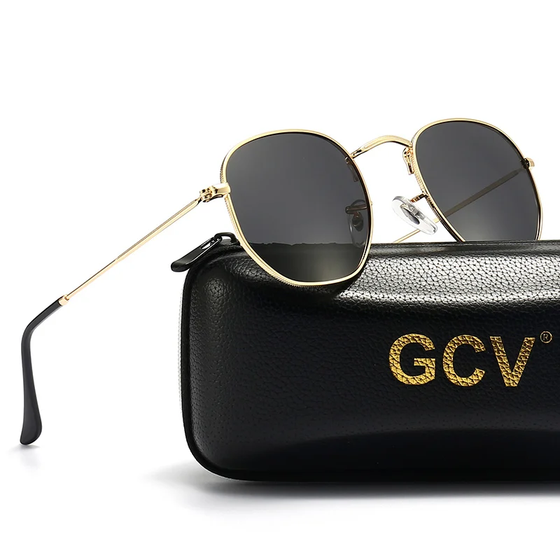 Мужские солнцезащитные очки в металлической оправе GCV Классические отражающие