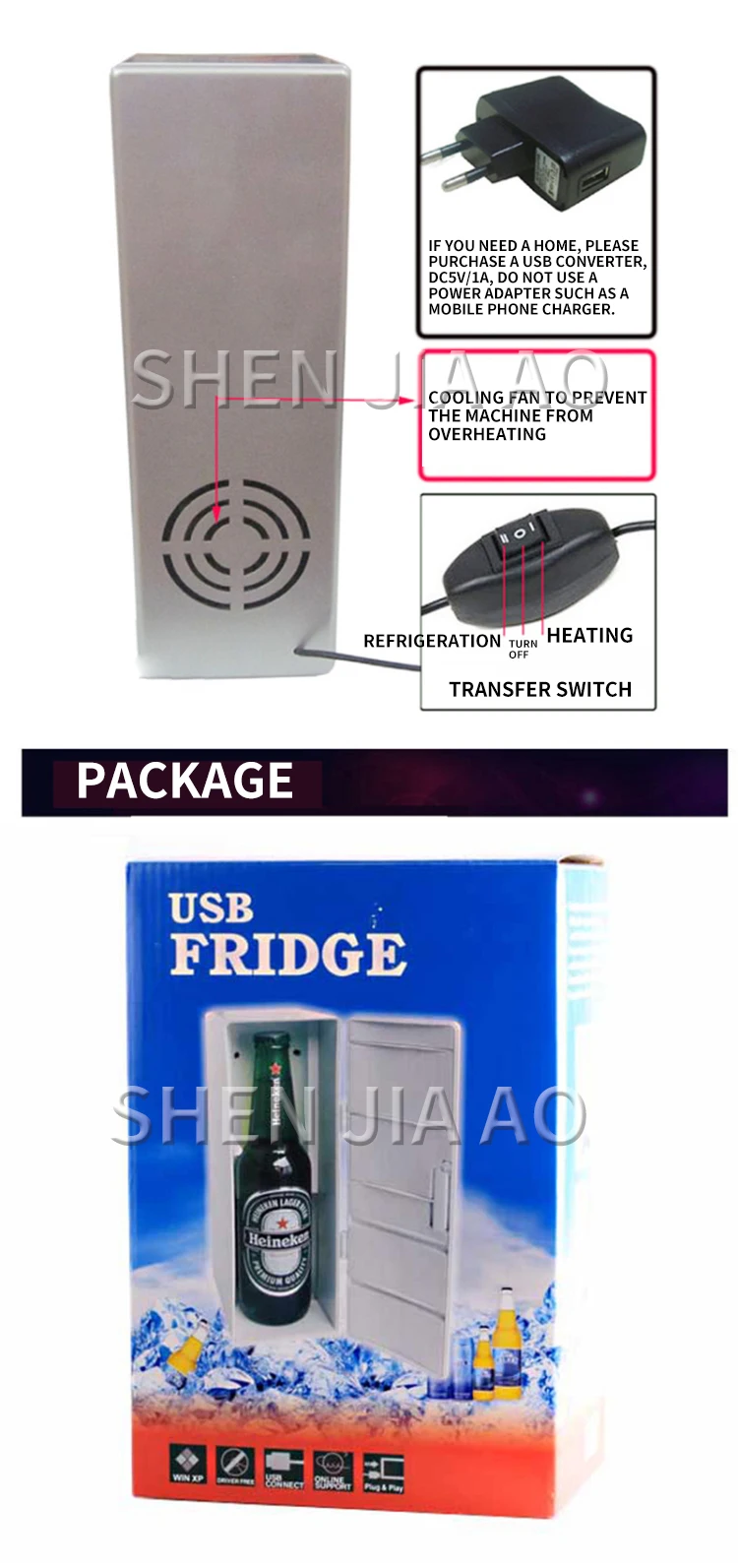 Холодильник USB второго поколения горячий и холодный мини холодильник USB для охлаждения/отопления портативный Настольный 1 шт