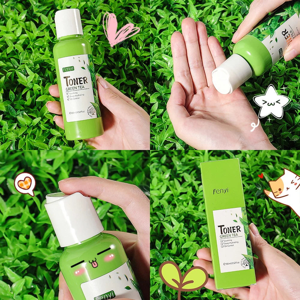 Green Tea Toner Skin Essence Water facial essence toner remove acne face toner Repair Acne Marks Even Skin Tone Face Care Serum 100ml