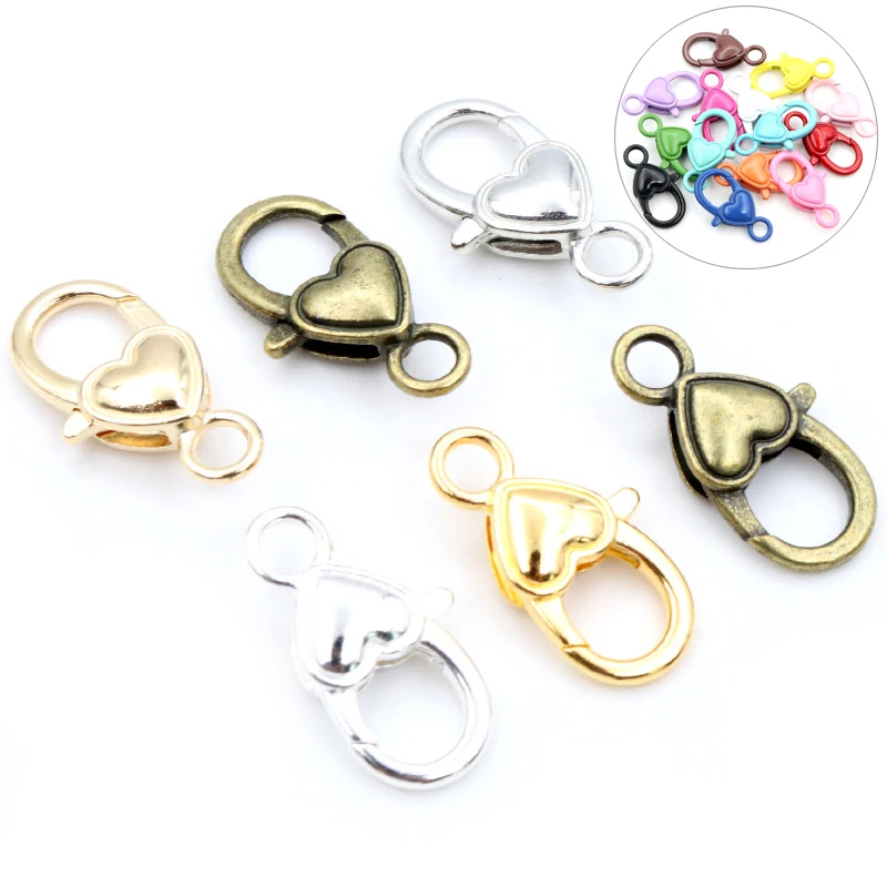 25 Uds./12mm Broche De Pinza De Langosta De Tono Plateado