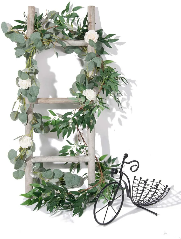 JAROWN Artificial Eucalyptus Vine Home Decoration Willow Leaf Rattan Plants Wall Hanging DIY Garland Wedding Decor Garden Sztuczne Kwiaty (30)