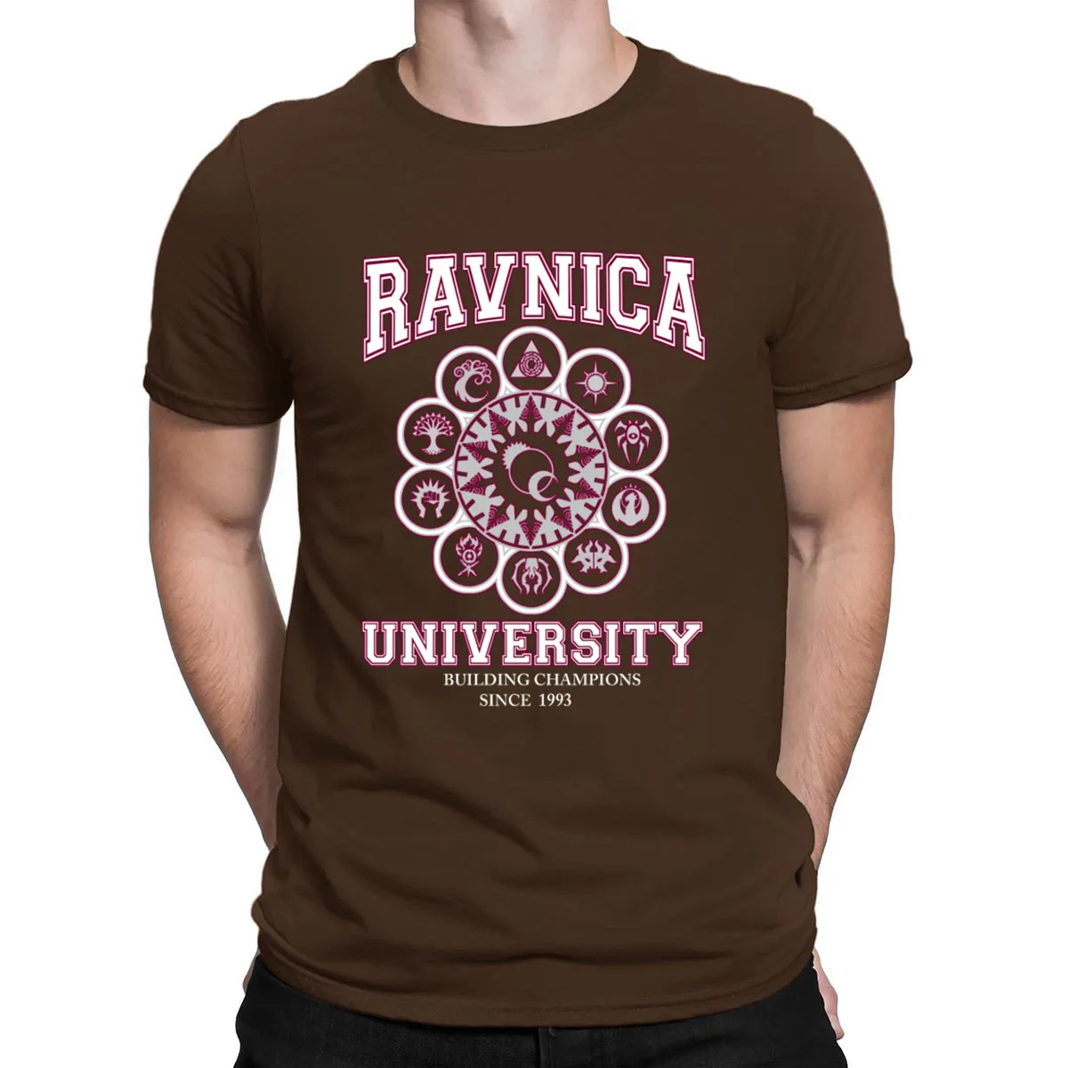 Университетские футболки Ravnica, известный Летний стиль, веселая Базовая футболка для мужчин, хлопок, футболка с надписью Anlarach Personality
