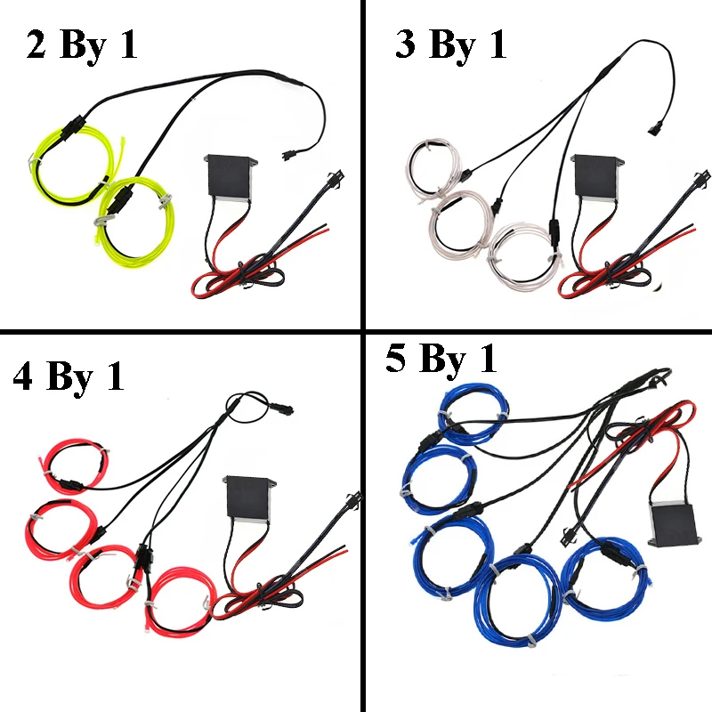 EL wire неоновый свет наборы+ автомобильный прикуриватель инвертор 5 на 1 метр(3 фута) провод для автомобиля DIY украшения