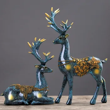 

Couple Deer European Style Bedroom Decoration Wine Cabinet Decoration Living Room Decoration Creative Home Wedding Gift