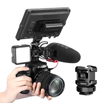 

Ulanzi PT-12 Three-head Hot Shoe Cold Shoe Mount Bracket Extension Microphone Fill Light Stand For DSLR Camera Accessories