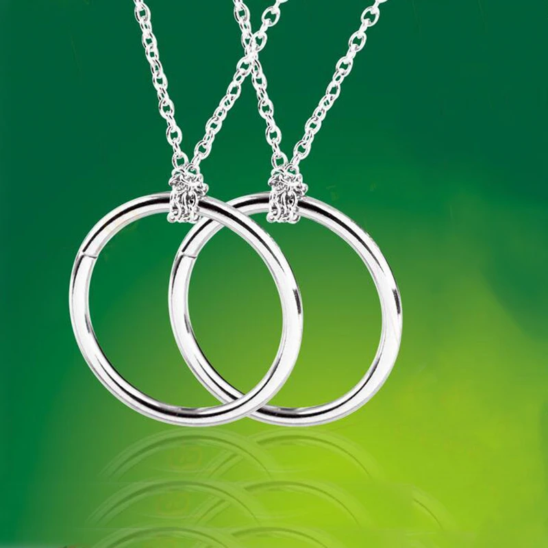 

1Pcs Creative Baby Kids Fashion Metal Magical Handmade Tricks Props Large Silver Tomorrow Ring Necklace Intelligence Toys Gifts