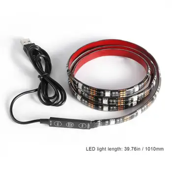

ICOCO 30LED 5V Flexible Safe SMD 5050 RGB Waterproof Light Bar LED Light Strip with Controller for TV Backlight PC Decoration