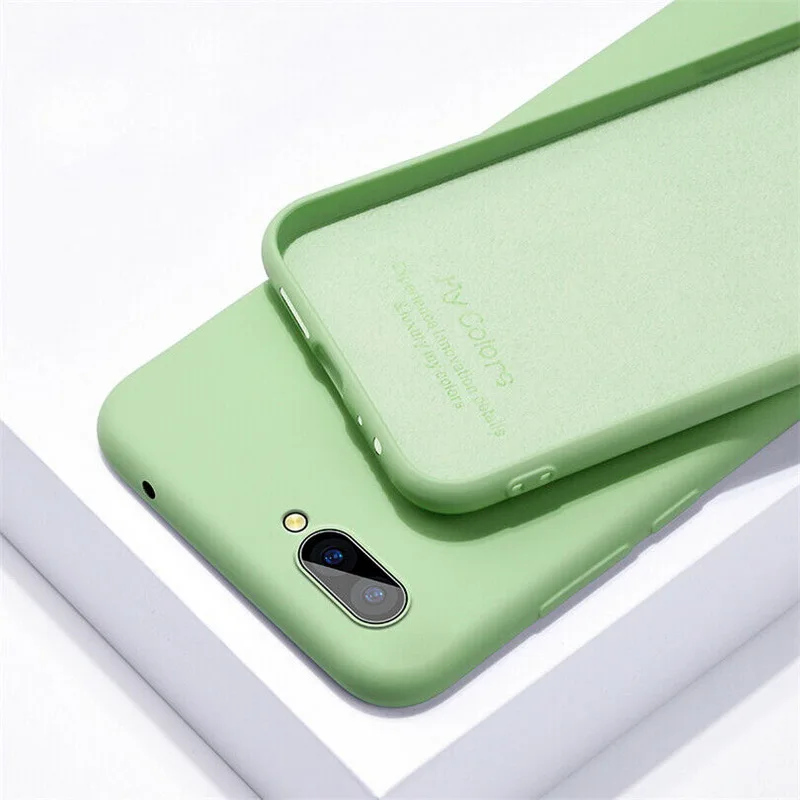 For OPPO R17 R15 R11 Pro A83 F11 Shockproof Liquid Silicone Soft Thin Cover Case For OPPO Reno 10X Zoom F9 Pro A7X A3 A83 Coque - Цвет: Matcha Green