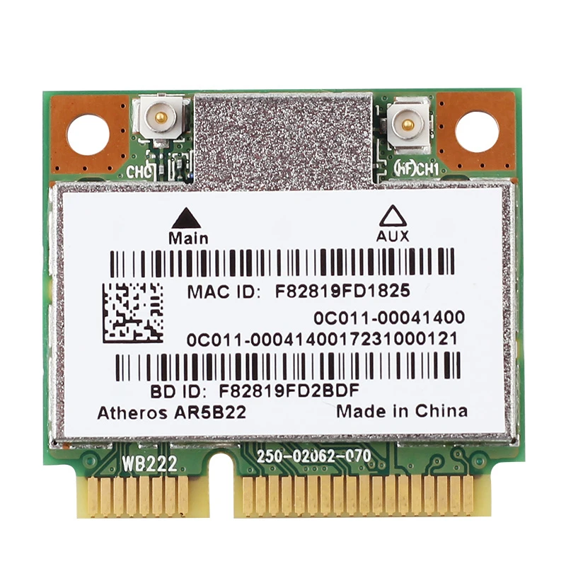 Carte réseau sans fil Atheros AR5B22, 300Mbps, WLAN, Mini Pci E, Wifi