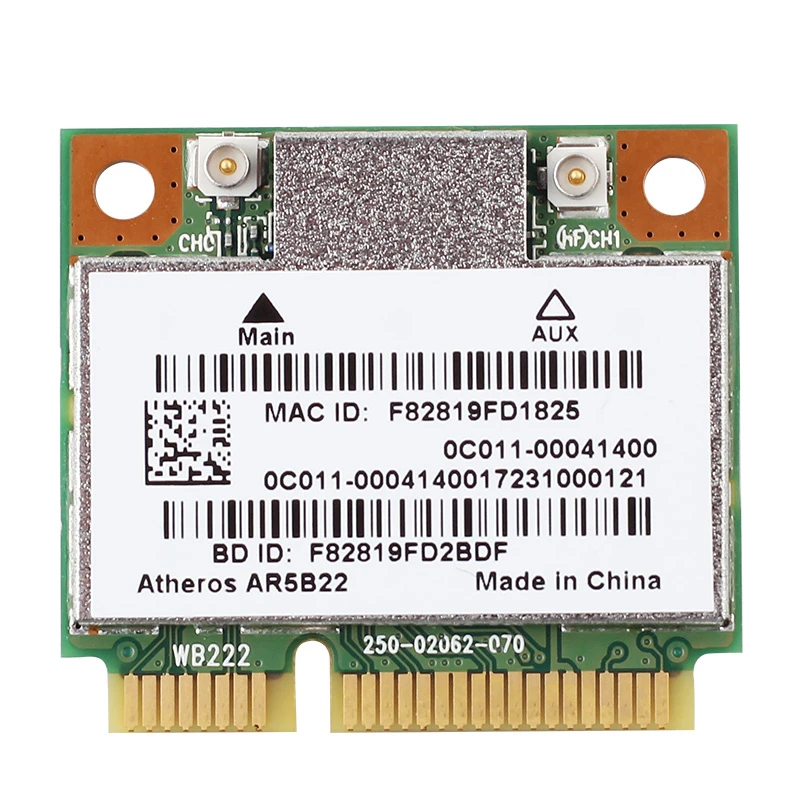 Dual Band Atheros AR5B22 300Mbps Wireless WLAN Mini Pci-E Wifi Card AR5B22 Adapter With Bluetooth 4.0 802.11a/b/g/n For Laptop wireless adapter card